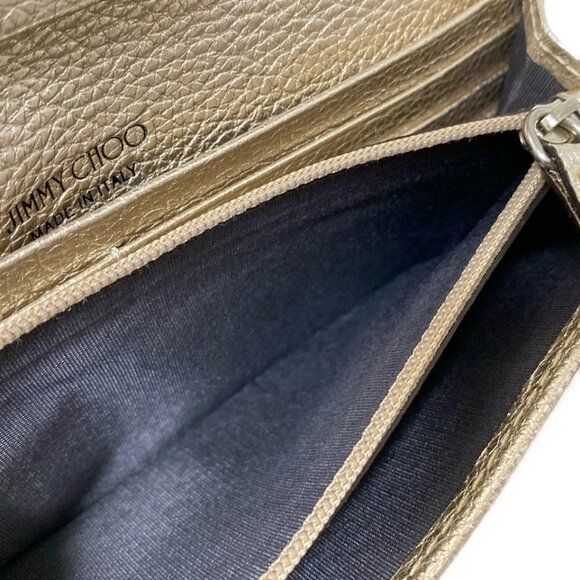 JIMMY CHOO Nino - Gold Leather Long Wallet 152-080125 - Picture 5 of 6